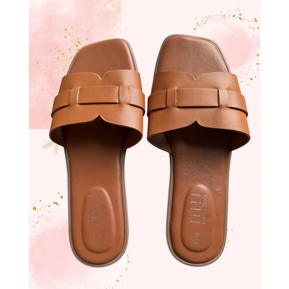 *Brand new!* Musshoe Womens Brown Slide Flats - Size 6‎